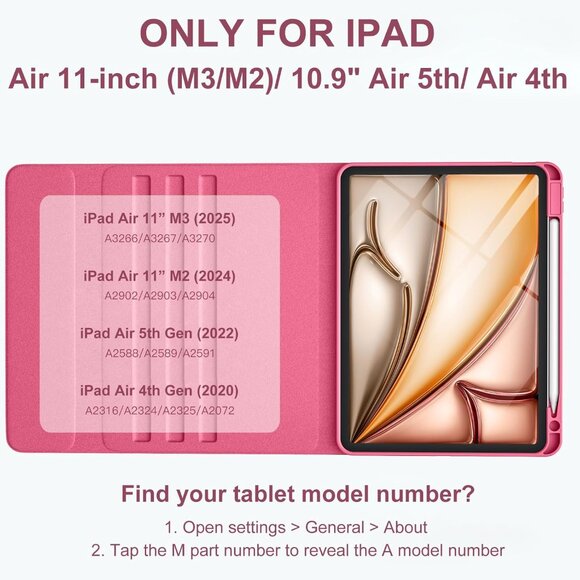 iPad Air 11" & 10.9" Folio Keyboard Case Watermelon Color RGB Backlit New in Box - Picture 2 of 5